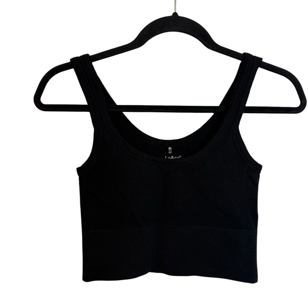 J.o & Co Black Ribbed Seamless Sports Bra